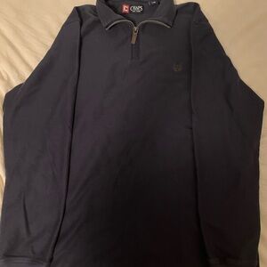 Chaps Gray Quarter Zip with Embroidered Logo